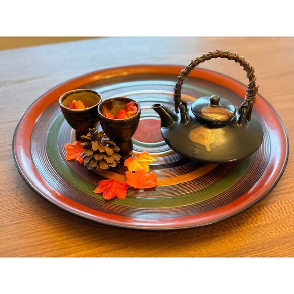 15in Vintage Japanese Urushi Lacquer Wooden Tray (Kagawa Shikki / Obon) - Picture 5 of 12